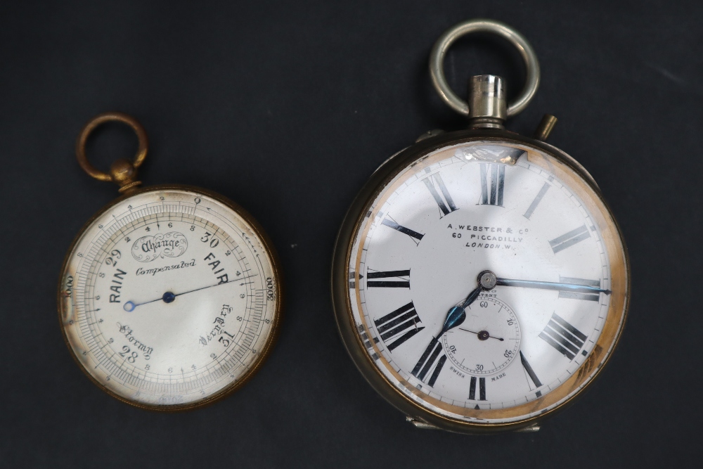 A gilt metal compensated pocket barometer, with a silvered dial, - Image 4 of 7