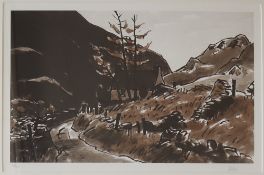 Sir Kyffin Williams Cottage by a road A limited edition print, No.