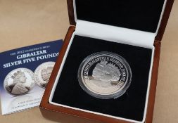 The 2012 Diamond Jubilee Gibraltar silver five pounds,