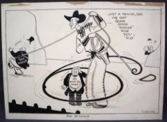 Strube Tax McCloud cartoon Pen and ink Signed 33.5 x 49.