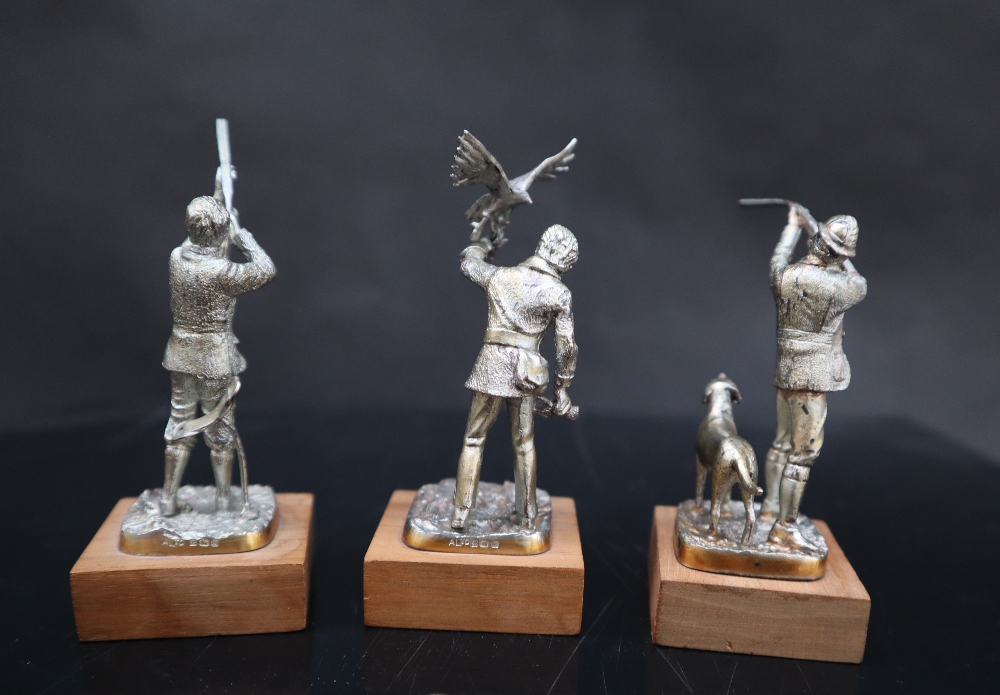 A set of nine Elizabeth II silver sportsmen figures including The Falconer, The Squire, The Poacher, - Image 5 of 10