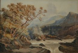 J Constance In the Lledr valley, North Wales Watercolour Signed and dated 1873 33.