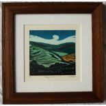 Helen Brown Poppy Hill A limited edition woodcut print No.