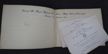 Prince Philip - The Birmingham Engineering and Building Centre Visitors book,