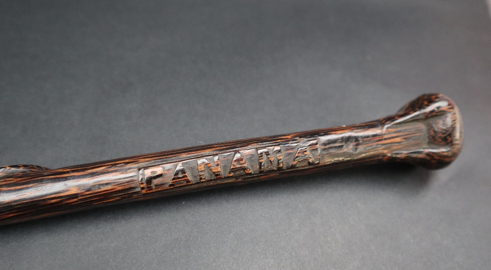 A hardwood pace stick, carved with "Panama, H.H. - Image 3 of 5