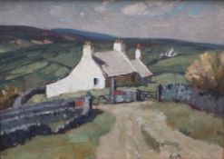 Gyrth Russell Hill Road, Nr Caernarvon Oil on board Signed and inscribed verso 30 x 42.