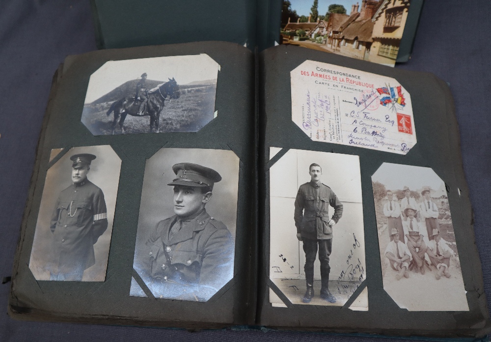 Two postcard albums comprising war related postcards, architecture, travel, comic, photographs, - Image 5 of 7