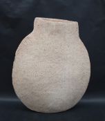 Studio pottery - Paul Philp, A flattened oval vase in oatmeal, 40.