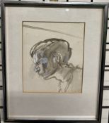 Jack Crabtree Head and shoulders portrait of a boy Watercolour Signed 15 x 12.