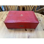 An Elizabeth II red leather despatch box with gilt "EIIR Cipher under a crown,