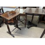 An Edwardian mahogany occasional table together with an oak occasional table