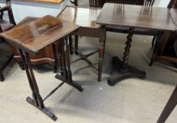 An Edwardian mahogany occasional table together with an oak occasional table