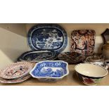 Four Imari plates,