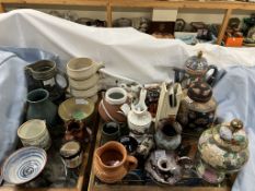 Reginald Marlow, a studio pottery bowl together with a Ewenny jug, Ewenny chamber stick,