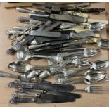 A fiddle thread and shell pattern electroplated part flatware service, loose,