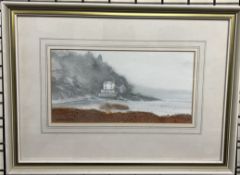 Gordon Rushmer Boat House, Laugharne Watercolour Signed and inscribed verso 13.