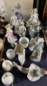 A Lladro figure of a soldier and ballerina together with a collection of Lladro figures including a