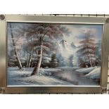 Roger Bown A Winter scene Oil on canvas Signed 60 x 90cm