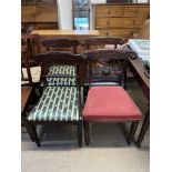 Two pairs of Regency mahogany dining chairs