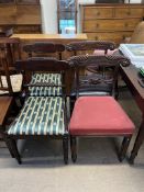 Two pairs of Regency mahogany dining chairs