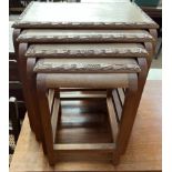 A quartetto nest of four teak tables,