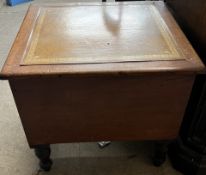 A Victorian mahogany commode converted to a sewing box,