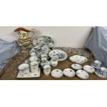 Delft tiles together with a French pottery part dinner set, Austrian part tea set,