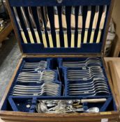 A Mappin and Webb cased electroplated part flatware service