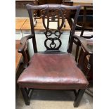 A George III mahogany elbow chair,