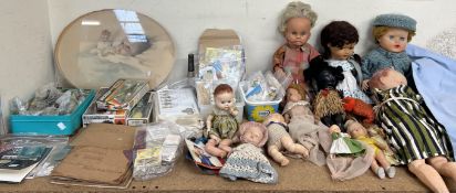 Assorted dolls, together with stamps, first day covers, Airfix models,