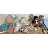 Assorted dolls, together with stamps, first day covers, Airfix models,