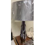 An amethyst glass table lamp