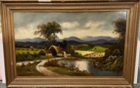 Becker Landscape scene Oil on board Signed 85 x 138cm