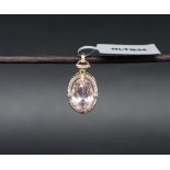 Gemporia - A 9ct gold kunzite and diamond pendant,