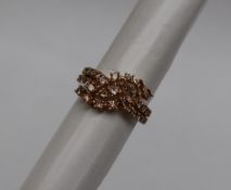 Gemporia - A 9ct gold diamond ring, set with twenty-nine diamonds totalling 1ct,