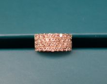 Gemporia - A 9ct gold diamond ring, set with round cut diamonds totalling 3.