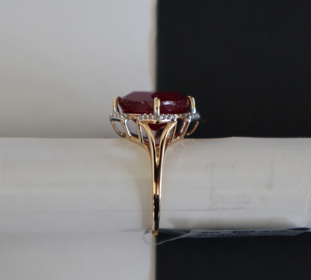 Gemporia - A 9ct gold ruby and white zircon ring, - Image 3 of 5