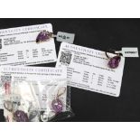 Gemporia - A pair of 9ct amethyst and diamond earrings, set with fancy cut amethysts, totalling 16.