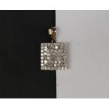 Gemporia - A 9ct gold diamond pendant, set with 3/4ct round, baguette and square cut diamonds,