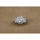 Gemporia - A 9ct white gold ring, set with round cut diamonds totalling 1ct,