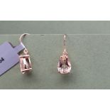 Gemporia - A pair of 9ct gold sunstone earrings,