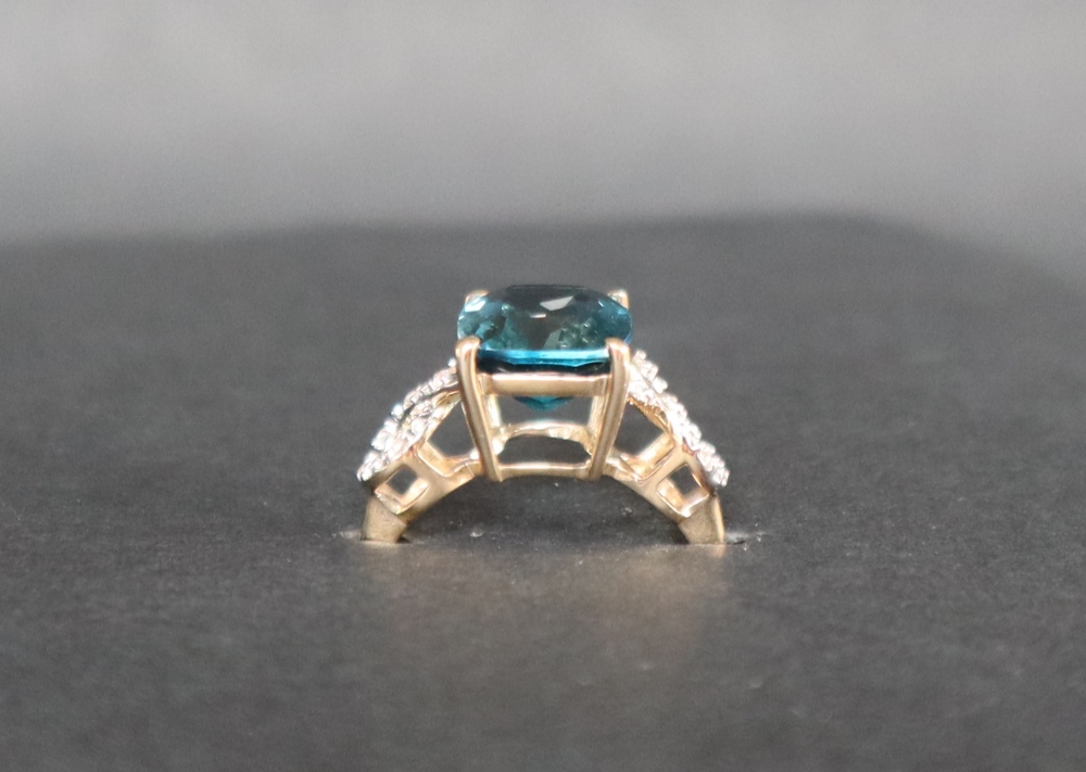 Gemporia - A 9ct blue topaz and white zircon ring, - Image 3 of 7