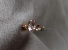 Gemporia - A 9ct gold kunzite and pink sapphire ring,