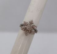 Gemporia - A 9ct gold diamond ring, set with forty-nine diamonds totalling 1ct,