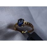 Gemporia - A 9ct gold kyanite and blue diamond ring, set with oval kyanite and blue diamond ring,