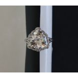 Gemporia - A 9ct white gold crystal quartz and white diamond ring,