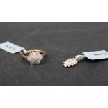 Gemporia - A 9ct gold diamond pendant, set with 1/2ct round cut diamonds,