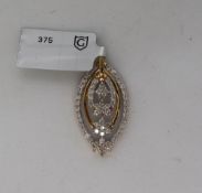 Gemporia - A 9ct gold Tomas Rae diamond pendant, with round cut diamonds totalling 1ct,