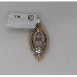 Gemporia - A 9ct gold Tomas Rae diamond pendant, with round cut diamonds totalling 1ct,