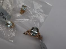 Gemporia - A 9ct gold aquamarine and white diamond pendant, set with 2.
